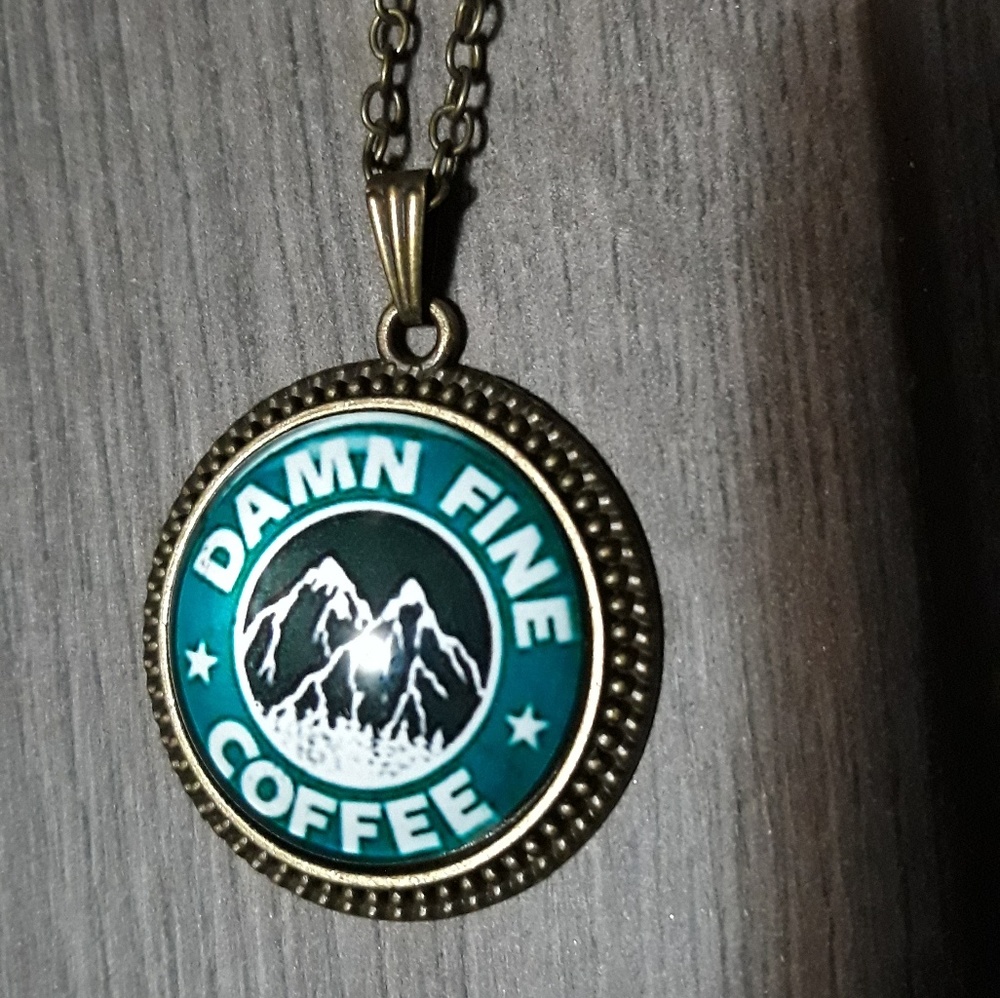 New twin peaks damn fine coffee necklace